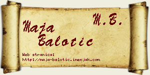 Maja Balotić vizit kartica